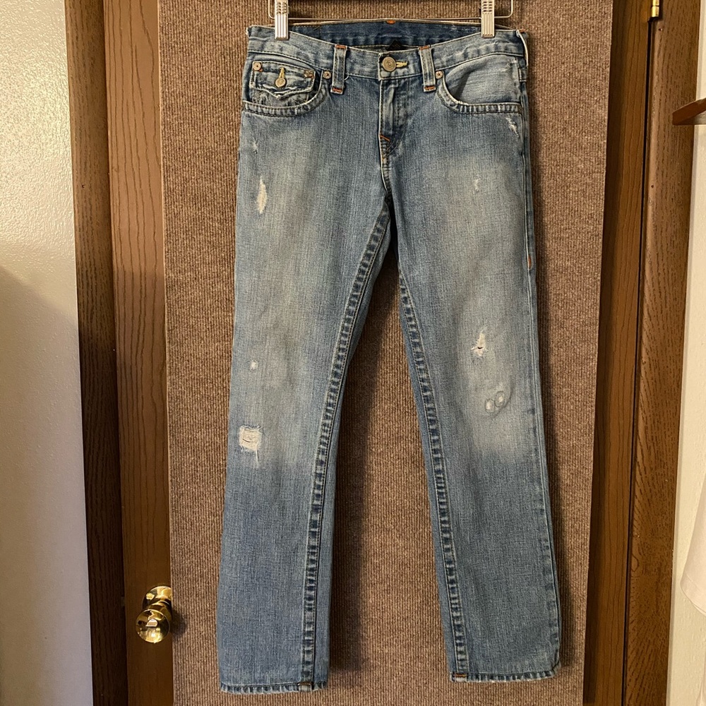 Boys distressed True Religion jeans size 14
